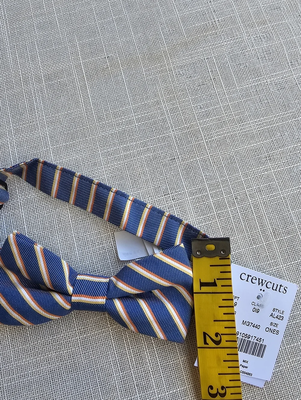 New! J. Crew Crewcuts Boys Blue Yellow Striped Bow-Tie NWT